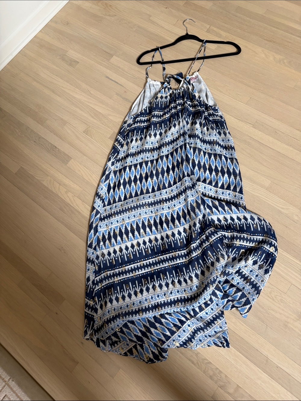 Calypso St. Barth Navy and Light Blue Printed Maxi Dress